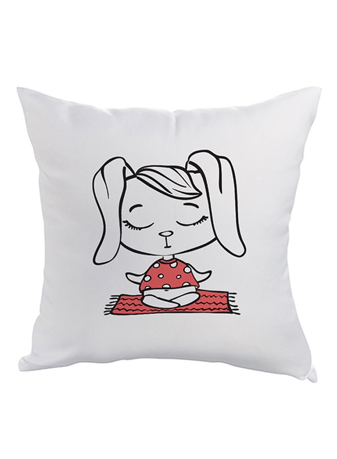 Decorative Square Shaped Throw Pillow White 40 x 40cm