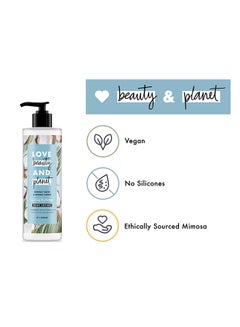 love beauty and planet Coconut Water And Mimosa Flower Body Lotion 400ml  - Image 4