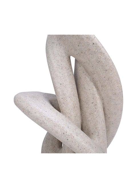 منحوتة من الراتنج بنمط تجريدي ناعم بيج 39x21x24سم