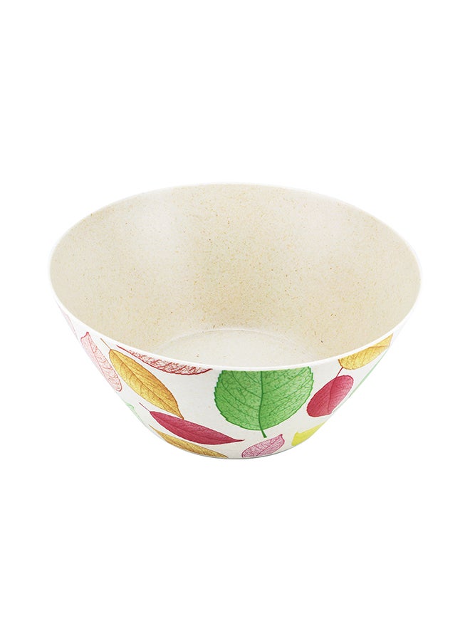 Bamboo Fibre Leaves Design Bowl White 14x8cm - Image 2