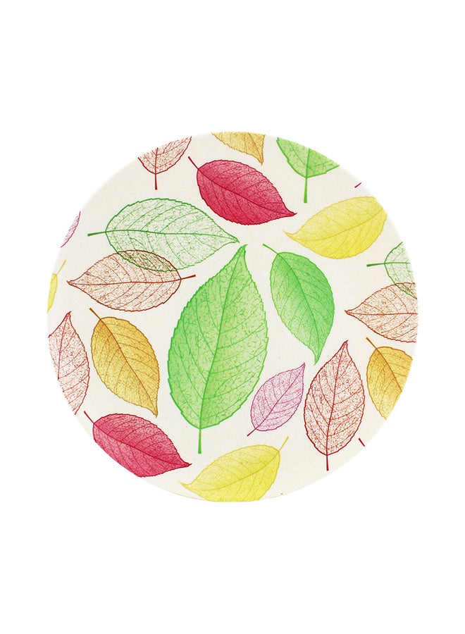 Bamboo Fibre Leaves Design Plate White 25cm - Image 2