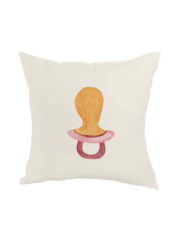 Decorative Square Shaped Throw Pillow White 40 x 40cm