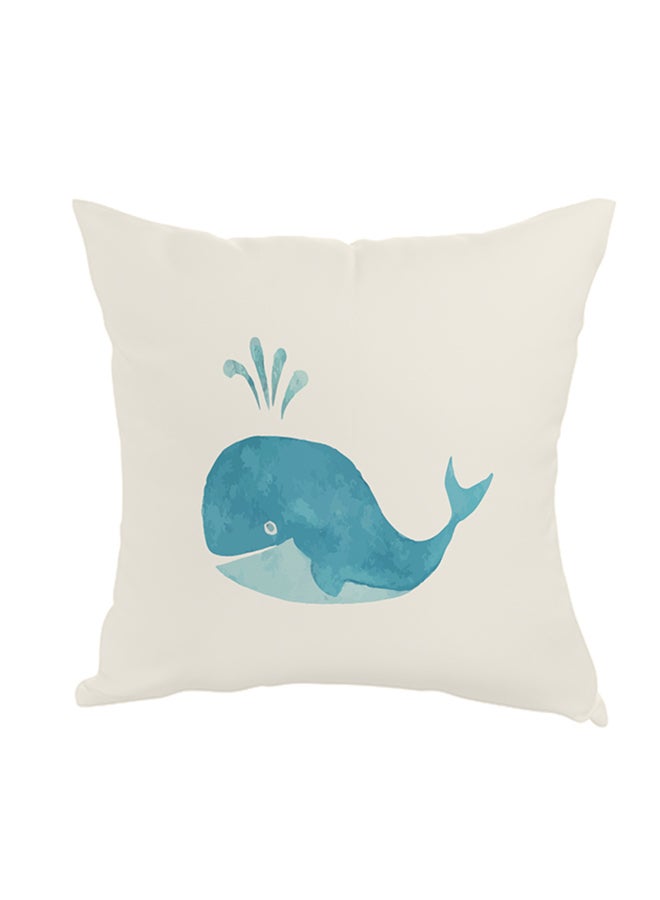 Decorative Square Shaped Throw Pillow White 40 x 40cm