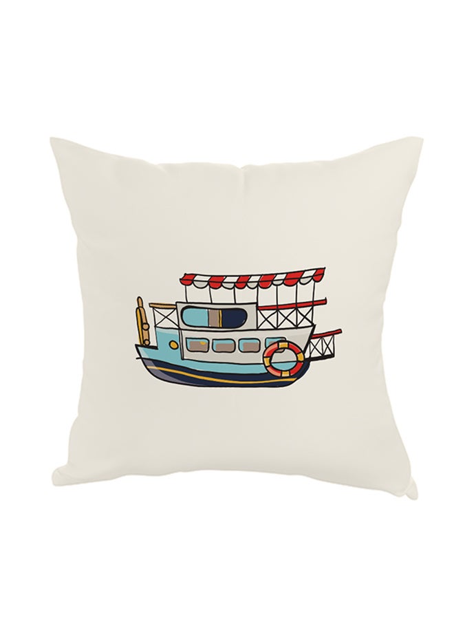 Decorative Square Shaped Throw Pillow White 40 x 40cm