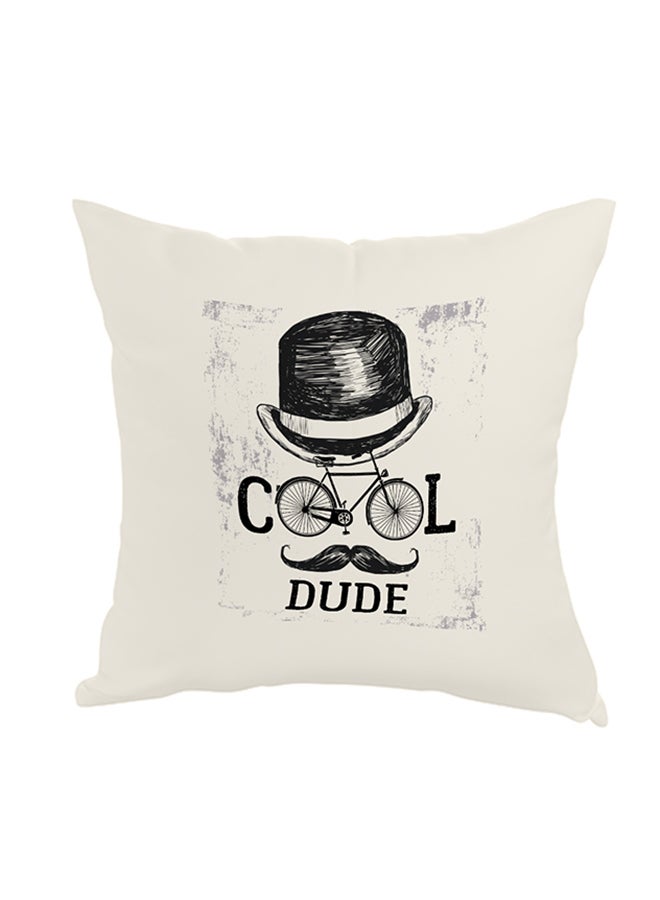 Decorative Square Shaped Throw Pillow White 40 x 40cm