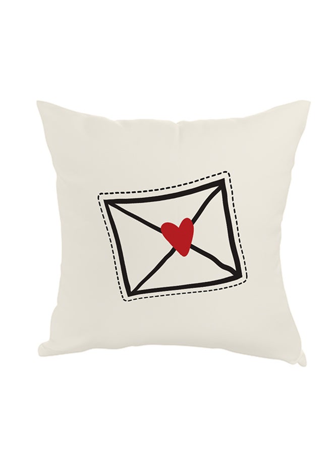 وسادة زينة مريحة بطبعة أبيض/أسود/أحمر 40 x 40سم