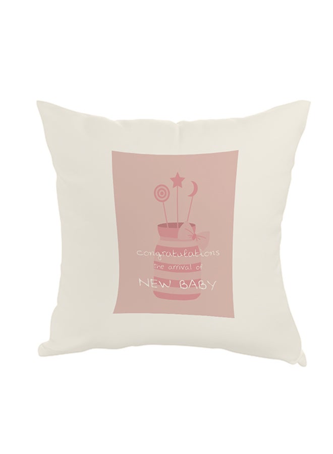 Decorative Square Shaped Throw Pillow White 40 x 40cm