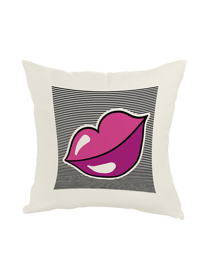 Decorative Square Shaped Throw Pillow White 40 x 40cm