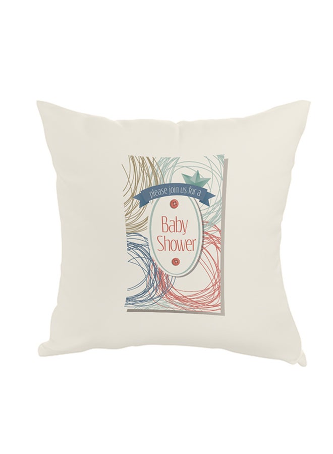 وسادة ديكور مريحة مربعة الشكل أبيض 40 x 40سم