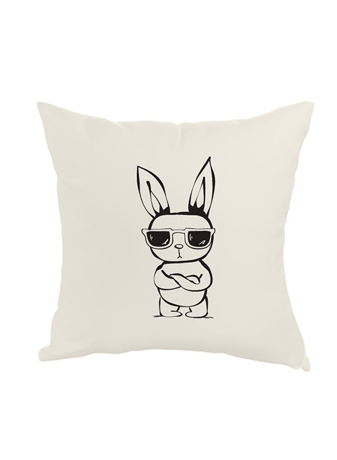 وسادة ديكور مزينة بطبعة أرنب كرتوني أبيض/ أسود 40x40Ø³Ù†ØªÙŠÙ…ØªØ±