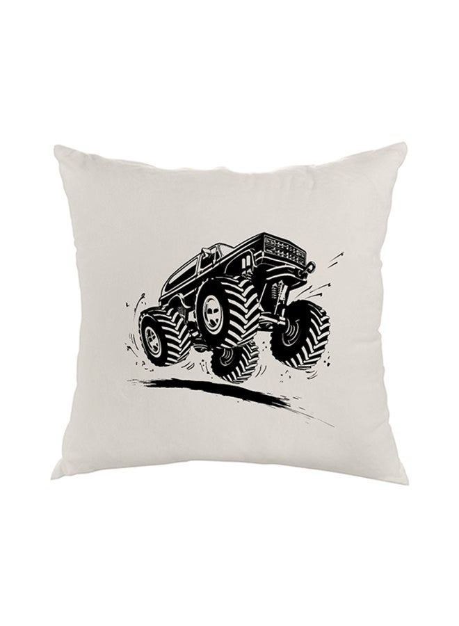 Comfortable Square Shaped Throw Pillow White/Black 40x40cm