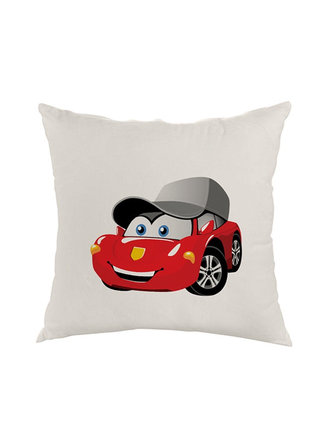 Decorative Square Shaped Throw Pillow White 40 x 40cm