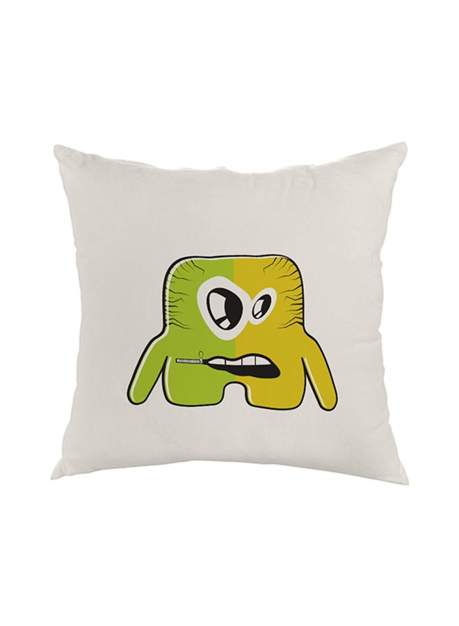 Decorative Square Shaped Throw Pillow White 40 x 40cm