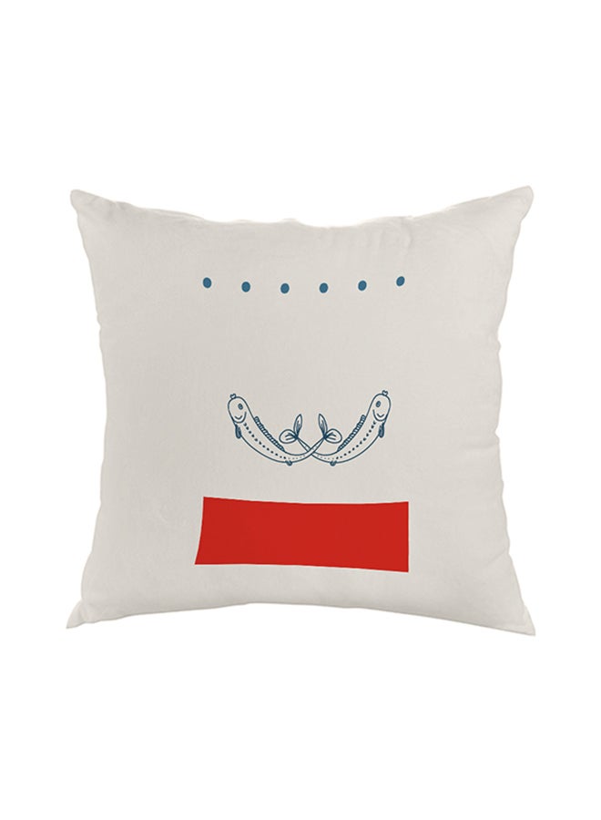 Decorative Square Shaped Throw Pillow White 40 x 40cm