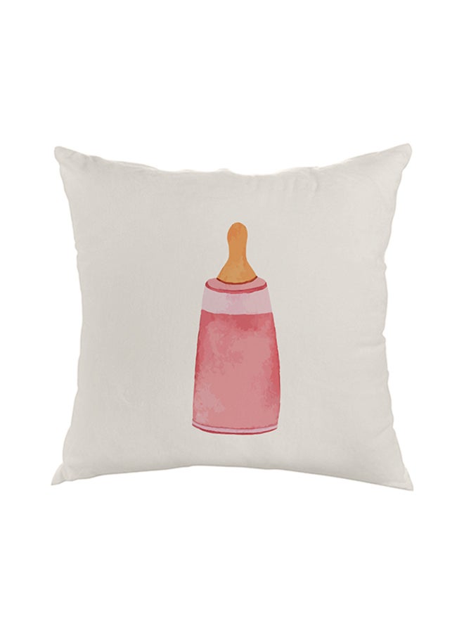 Decorative Square Shaped Throw Pillow White 40 x 40cm