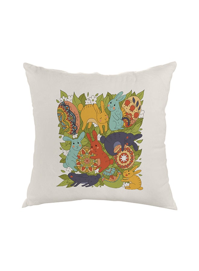 Decorative Square Shaped Throw Pillow White 40 x 40cm