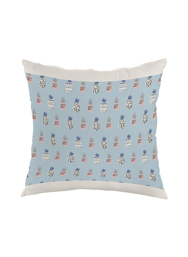 Decorative Square Shaped Throw Pillow White/Blue 40 x 40cm
