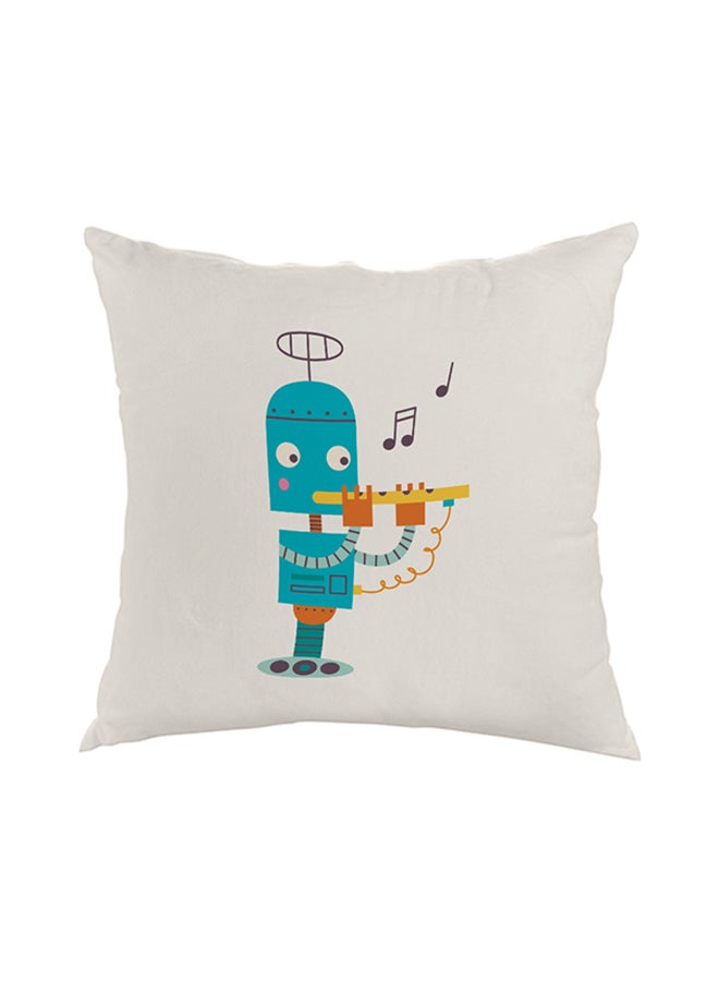 Decorative Square Shaped Throw Pillow White 40 x 40cm