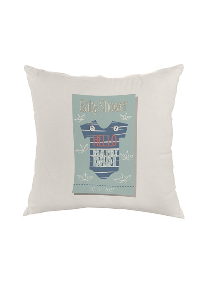 Decalac Comfortable Square Shaped Throw Pillow White/Green/Blue 40 x 40cm