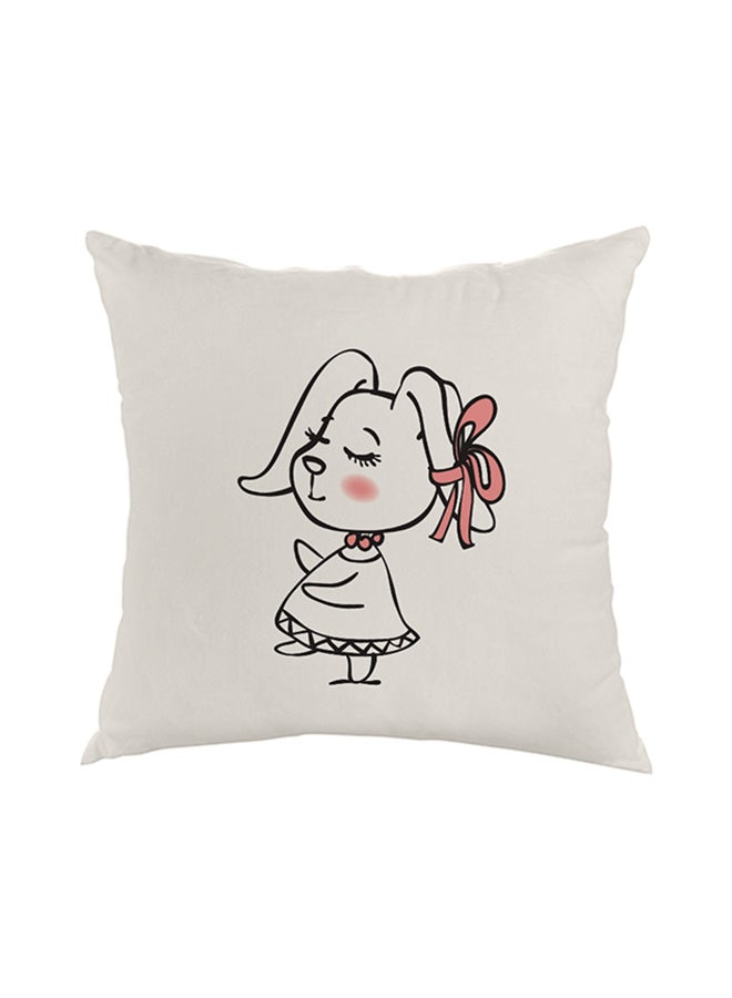 Decorative Square Shaped Throw Pillow White 40 x 40cm