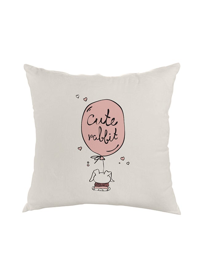 Decorative Square Shaped Throw Pillow White 40 x 40cm