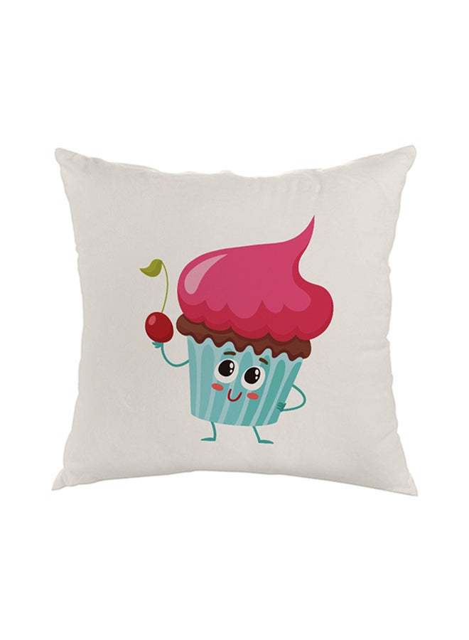 Decorative Square Shaped Throw Pillow White 40 x 40cm