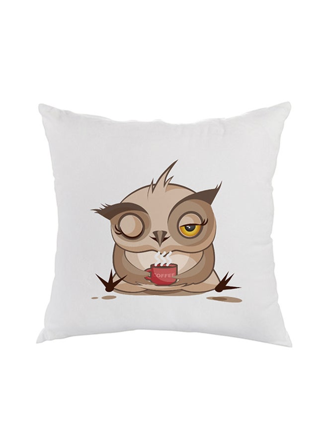 Decorative Square Shaped Throw Pillow White 40 x 40cm