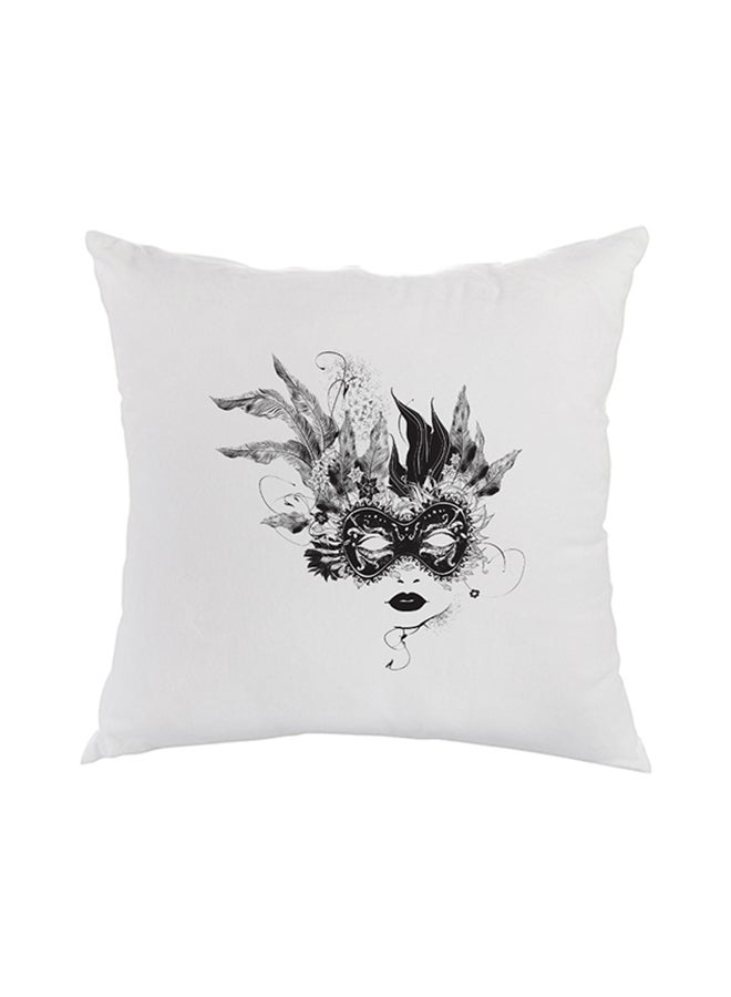 Decalac Printed Square Shaped Throw Pillow White/Black 40 x 40cm