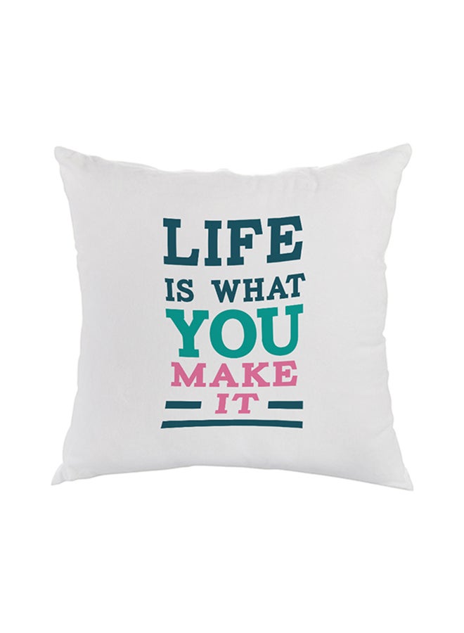 Decalac Decorative Square Shaped Throw Pillow White 40 x 40cm