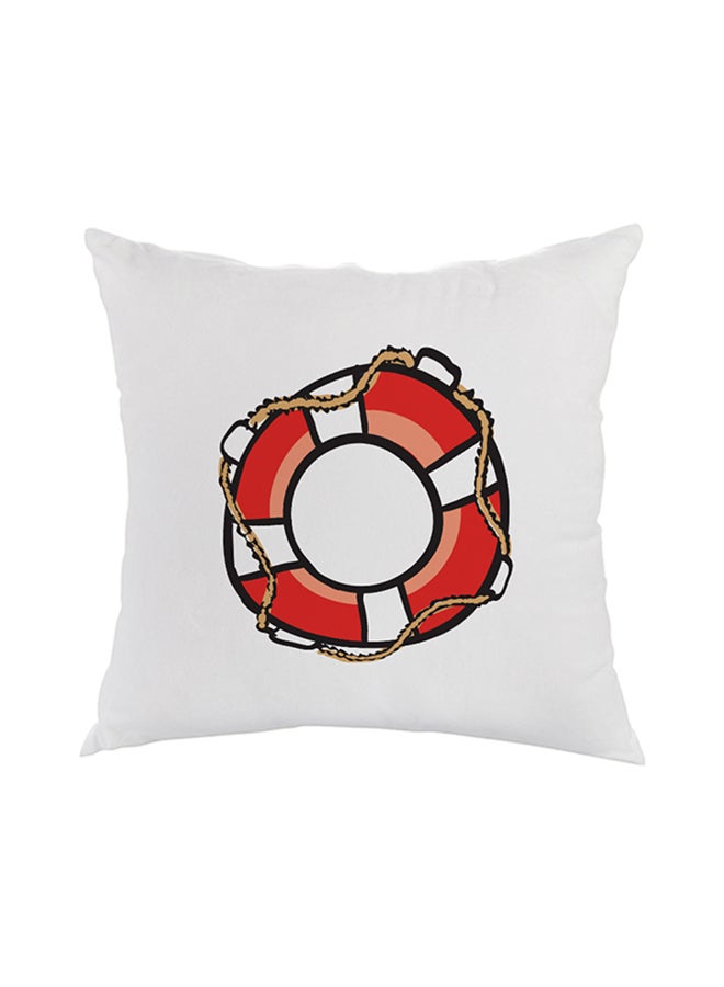 Decorative Square Shaped Throw Pillow White 40 x 40cm