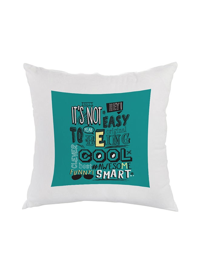 Decorative Square Shaped Throw Pillow White 40 x 40cm