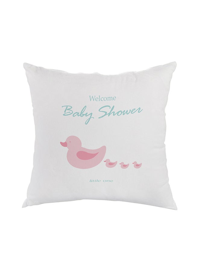 Comfortable Square Shaped Throw Pillow White/Pink 40 x 40cm