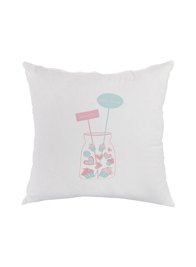 Decalac Decorative Square Shaped Throw Pillow White 40 x 40cm