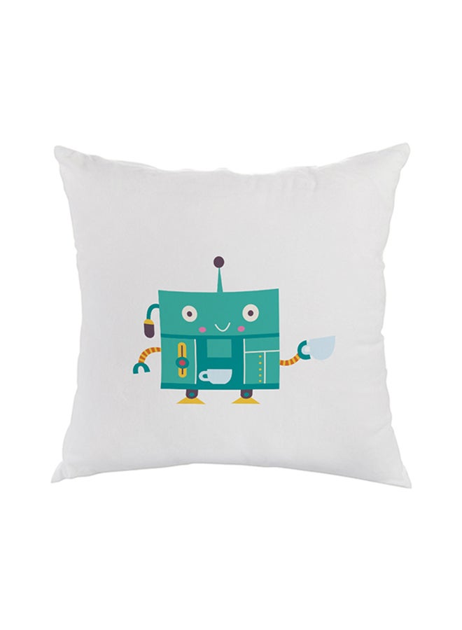 Comfortable Square Shaped Printed Throw Pillow White 40 x 40cm