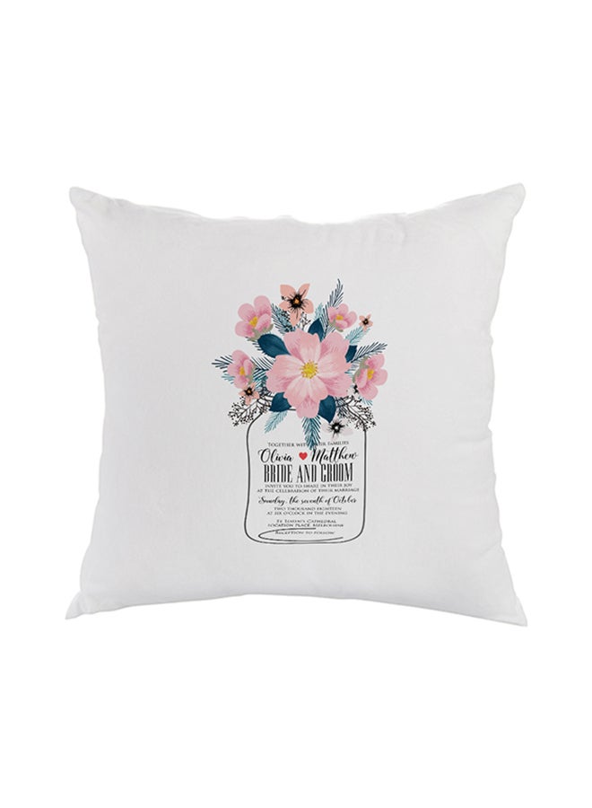 Decalac Flower Printed Square Shaped Throw Pillow Multicolour 40 x 40cm