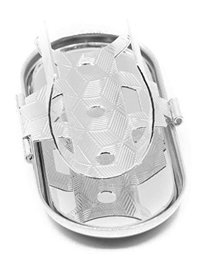 Stephanie Imports - Vintage Clip-on Round Lipstick Case With Mirror Black/Silver - Image 1