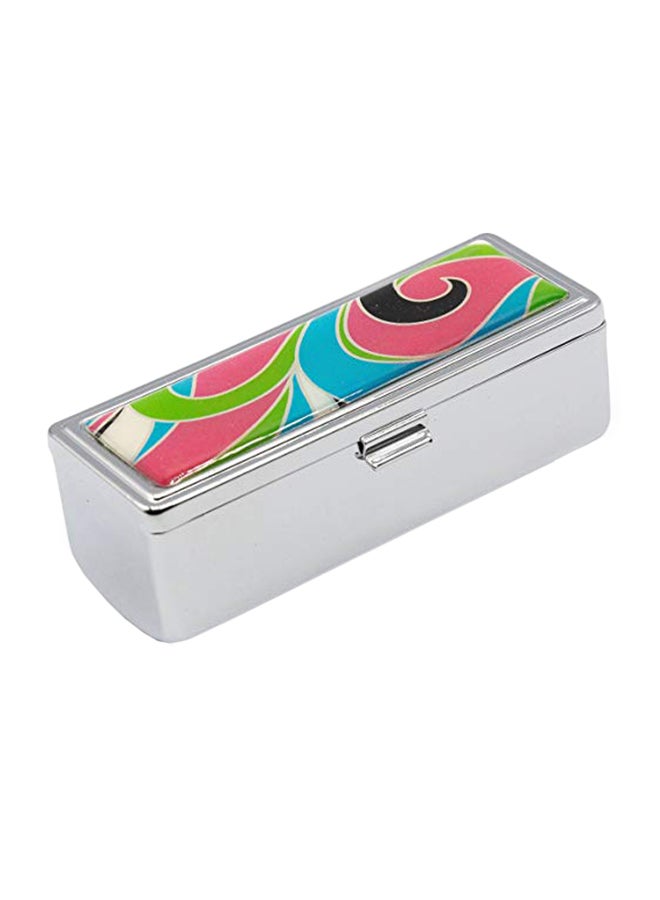 ستيفاني إمبورتس علبة أحمر شفاه فاخرة مزوَّدة بمرآة فضي/وردي/أزرق - Image 1