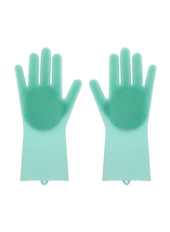 2-Piece Silicone Cleaning Gloves Green - Image 3