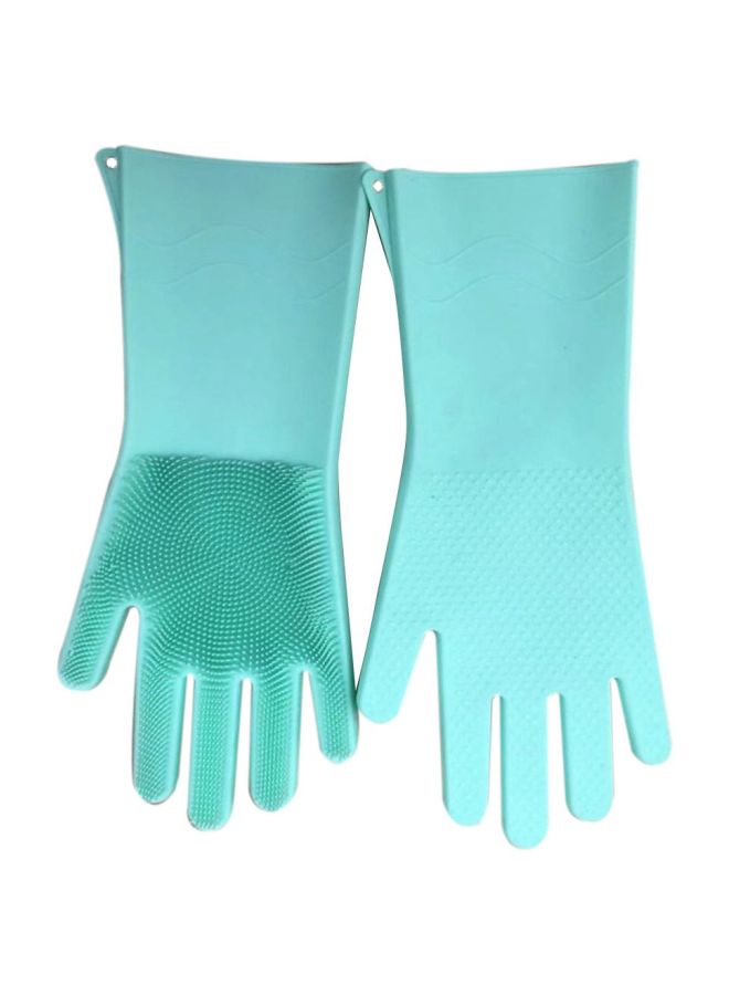 2-Piece Silicone Cleaning Gloves Green - Image 2