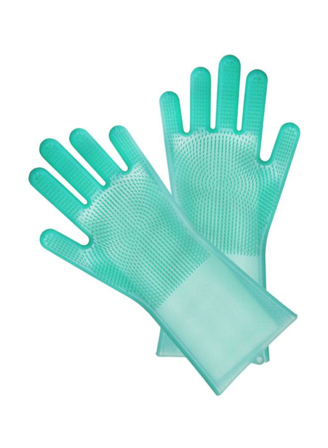 2-Piece Silicone Cleaning Gloves Green - Image 4