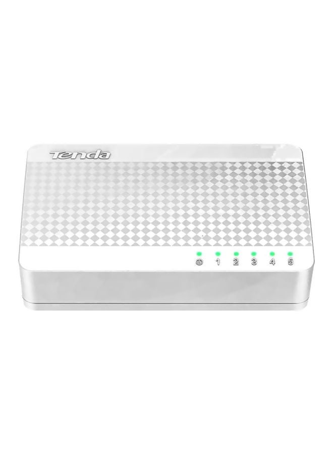 Tenda S105 5 Port Gigabit Ethernet Desktop Switch White/Black  - Image 1
