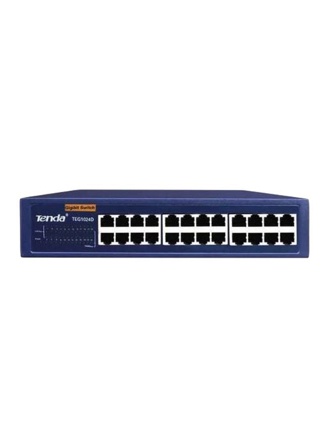 Tenda - TEG1024D 24 Port Gigabit Unmanaged Ethernet Switch Blue/Silver - Image 1
