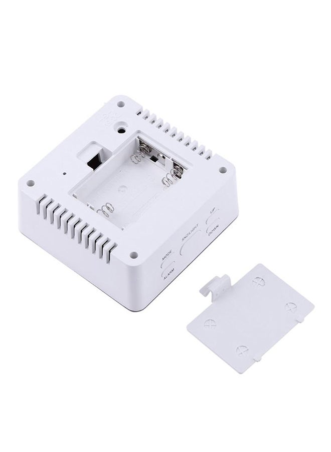ساعة منبه رقمية LED متعددة الأغراض أبيض/رمادي 11x4.5x9.3سم - Image 3