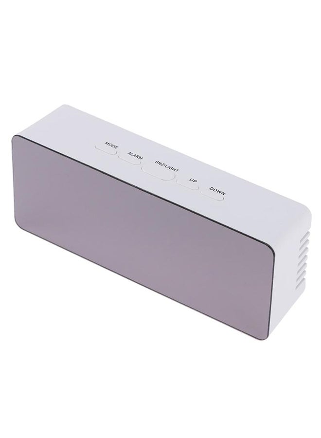 ساعة منبه رقمية LED متعددة الأغراض أبيض/رمادي 14.5x4.3x7.8سم - Image 2