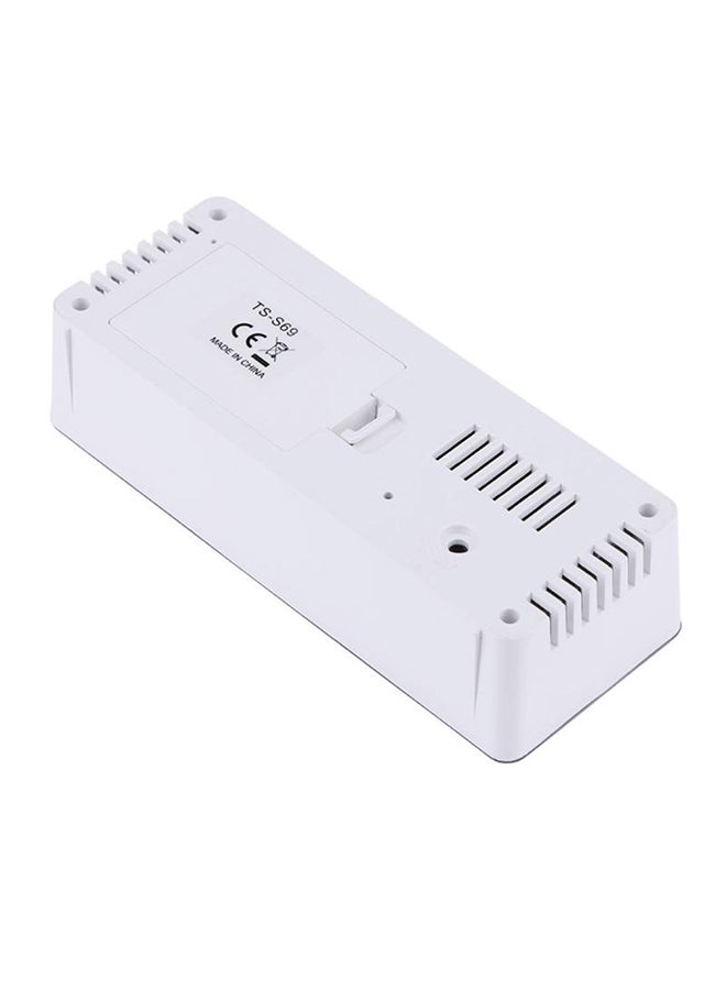 ساعة منبه رقمية LED متعددة الأغراض أبيض/رمادي 14.5x4.3x7.8سم - Image 3