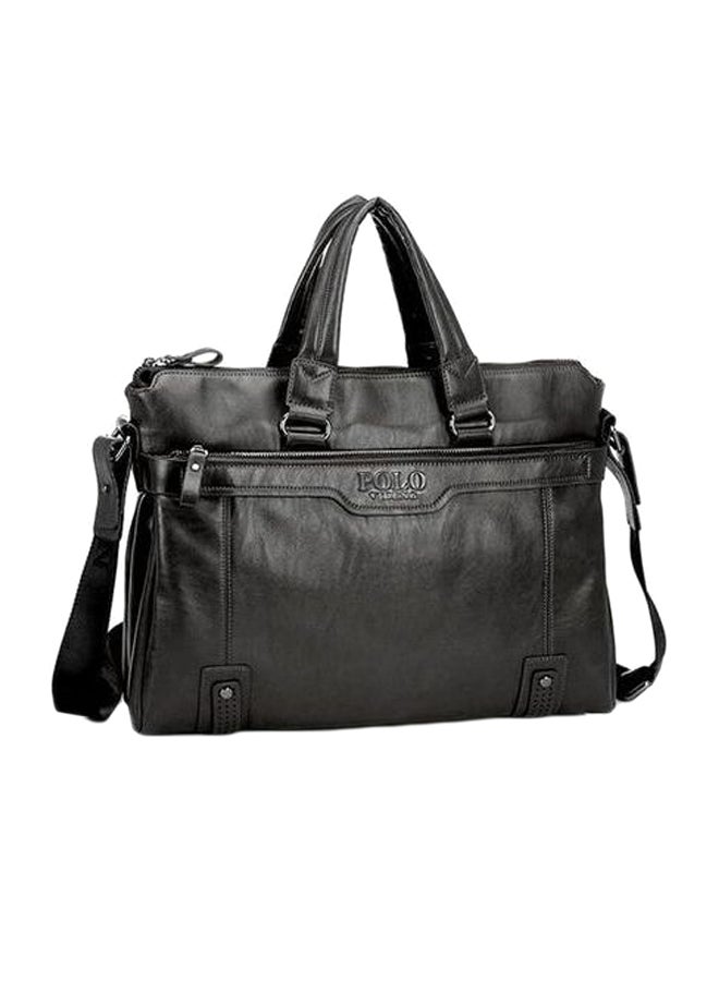 Fanke Polo Leather Laptop Bag Black 