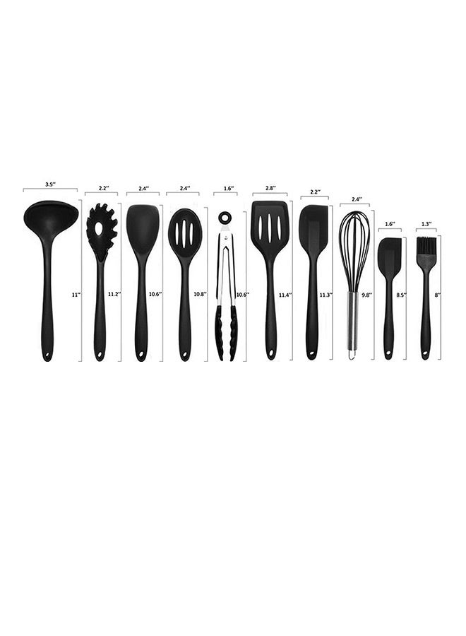 Generic - 10-Piece Cooking Utensil Set Black - Image 1