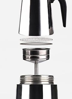 Generic 6 Cup Espresso Coffee Maker Moka Pot Silver/Black  - Image 2