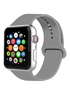 Silicone Replacement Band For Apple Watch Series 1/2/3/4 - 42/44mm Grey