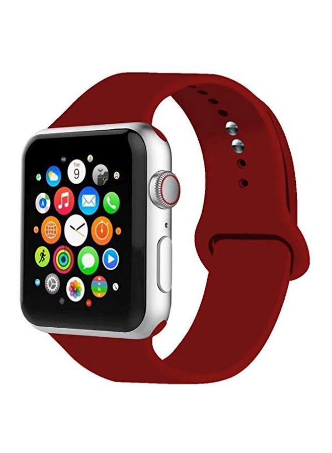 Generic - Replacement Band For Apple Watch 4/3/2/1 Series Maroon - Image 1
